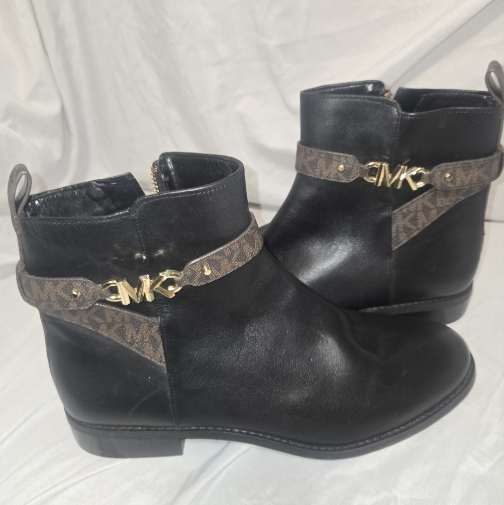 Michael Kors Black and Brown Ankle Booties
